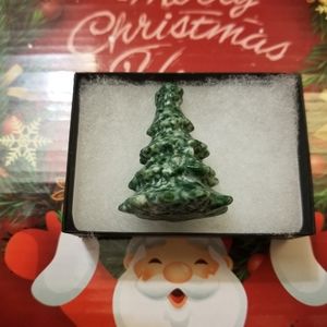 Christmas green agate Christmas tree carving